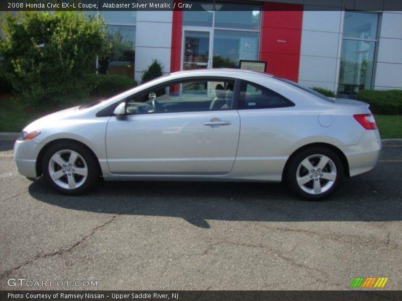 Alabaster Silver Metallic / Gray 2008 Honda Civic EX-L Coupe