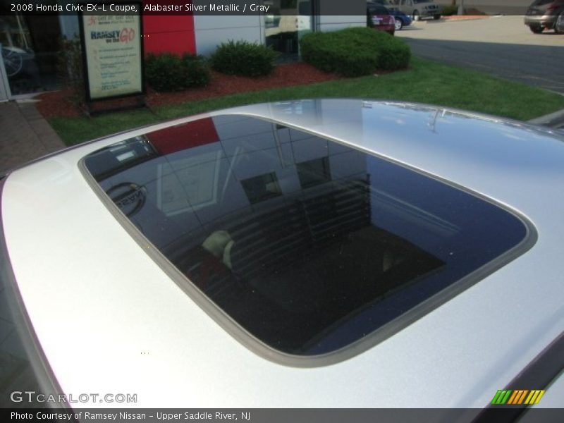 Alabaster Silver Metallic / Gray 2008 Honda Civic EX-L Coupe