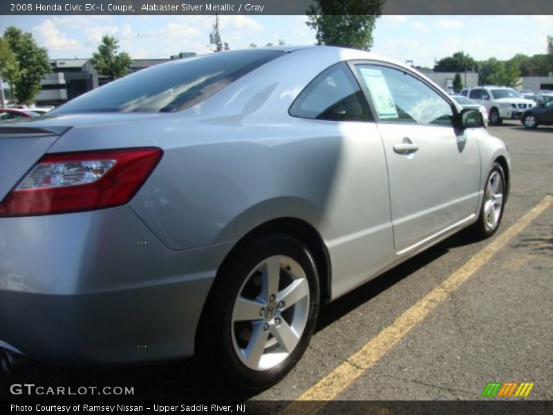 Alabaster Silver Metallic / Gray 2008 Honda Civic EX-L Coupe