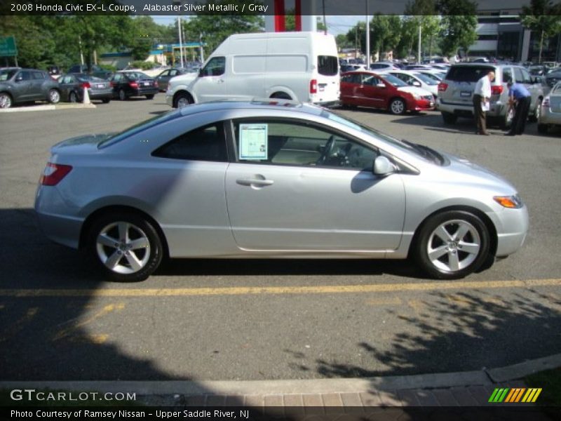 Alabaster Silver Metallic / Gray 2008 Honda Civic EX-L Coupe