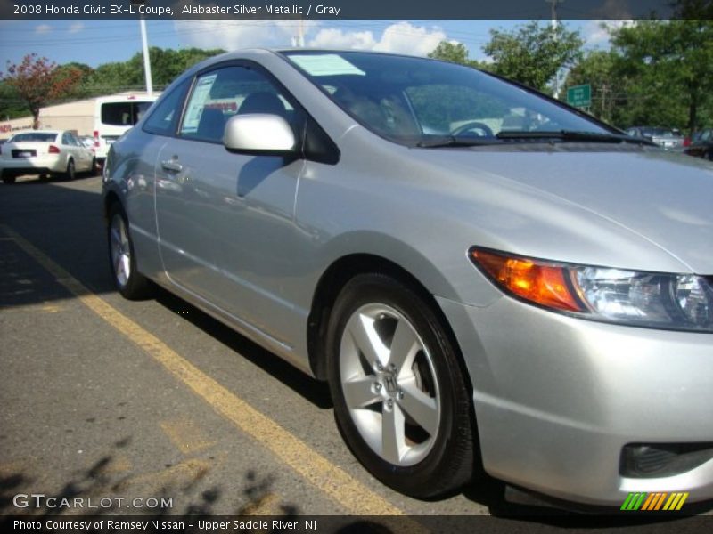 Alabaster Silver Metallic / Gray 2008 Honda Civic EX-L Coupe