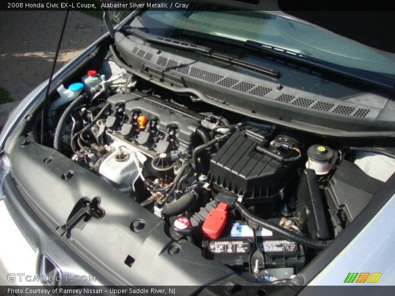 Alabaster Silver Metallic / Gray 2008 Honda Civic EX-L Coupe