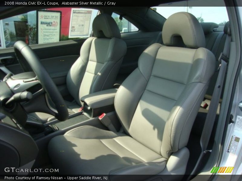 Alabaster Silver Metallic / Gray 2008 Honda Civic EX-L Coupe