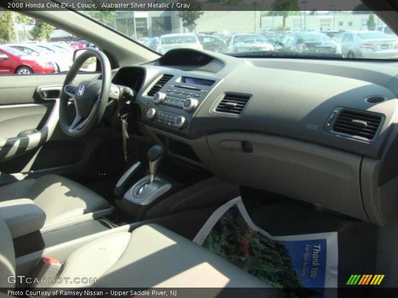 Alabaster Silver Metallic / Gray 2008 Honda Civic EX-L Coupe