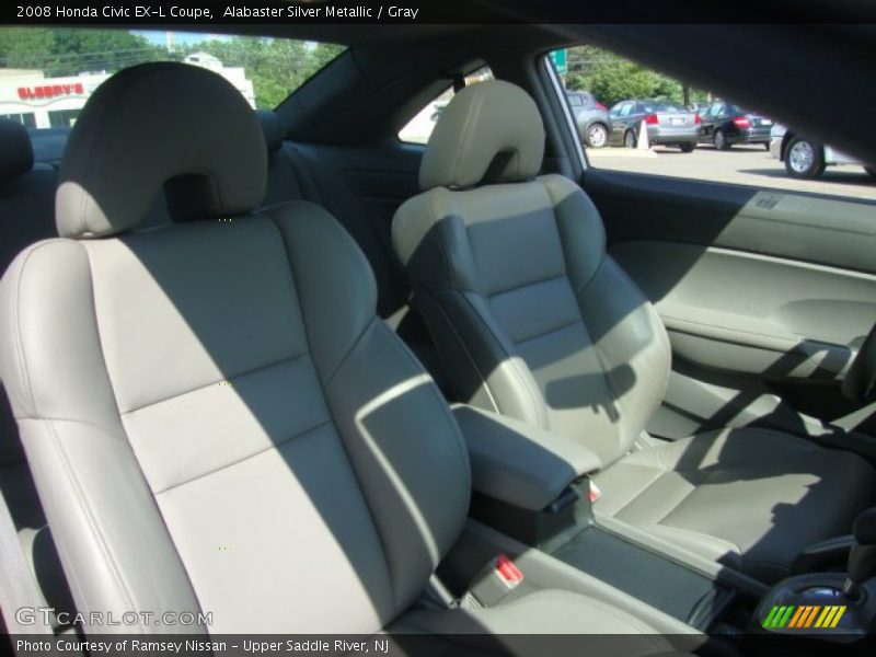 Alabaster Silver Metallic / Gray 2008 Honda Civic EX-L Coupe