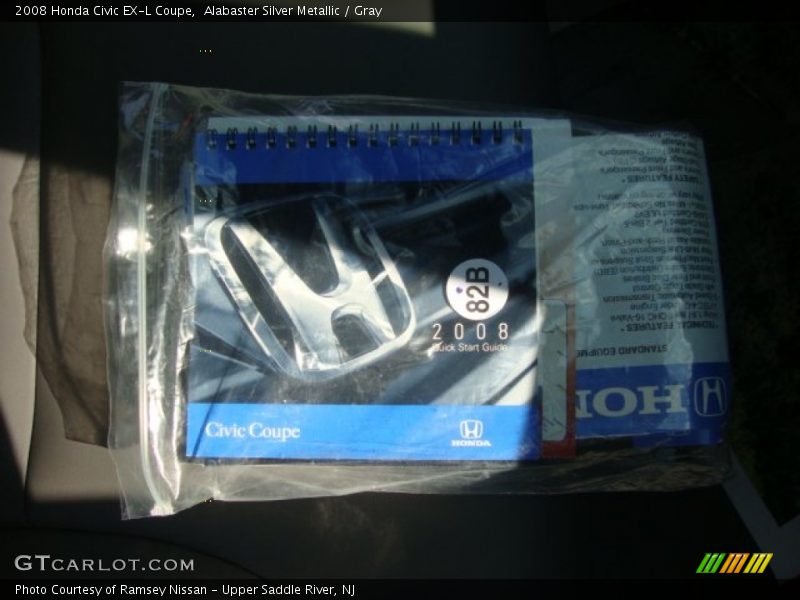 Alabaster Silver Metallic / Gray 2008 Honda Civic EX-L Coupe