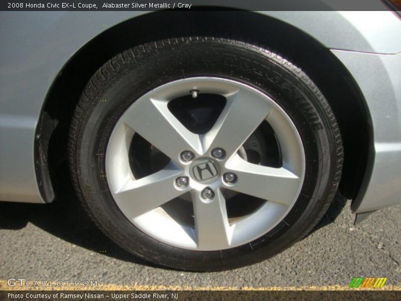 Alabaster Silver Metallic / Gray 2008 Honda Civic EX-L Coupe