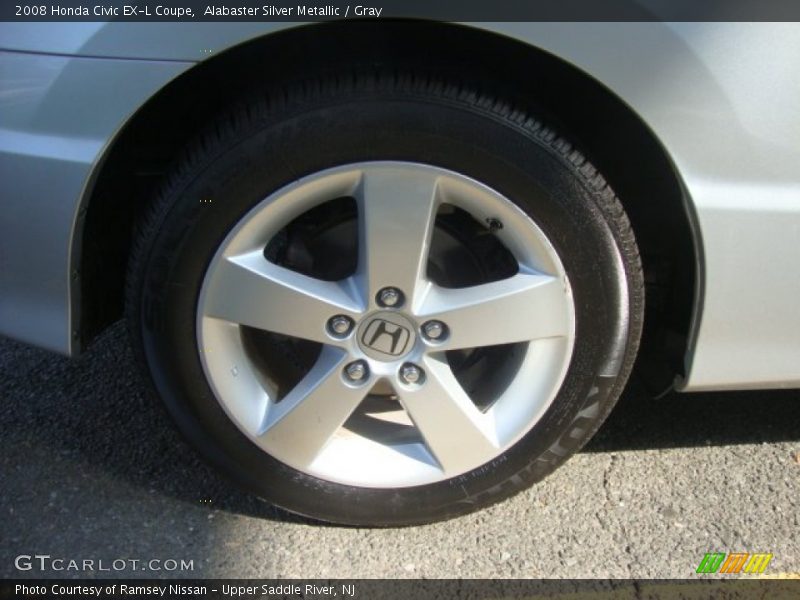 Alabaster Silver Metallic / Gray 2008 Honda Civic EX-L Coupe