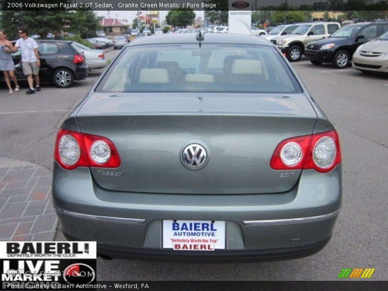 Granite Green Metallic / Pure Beige 2006 Volkswagen Passat 2.0T Sedan