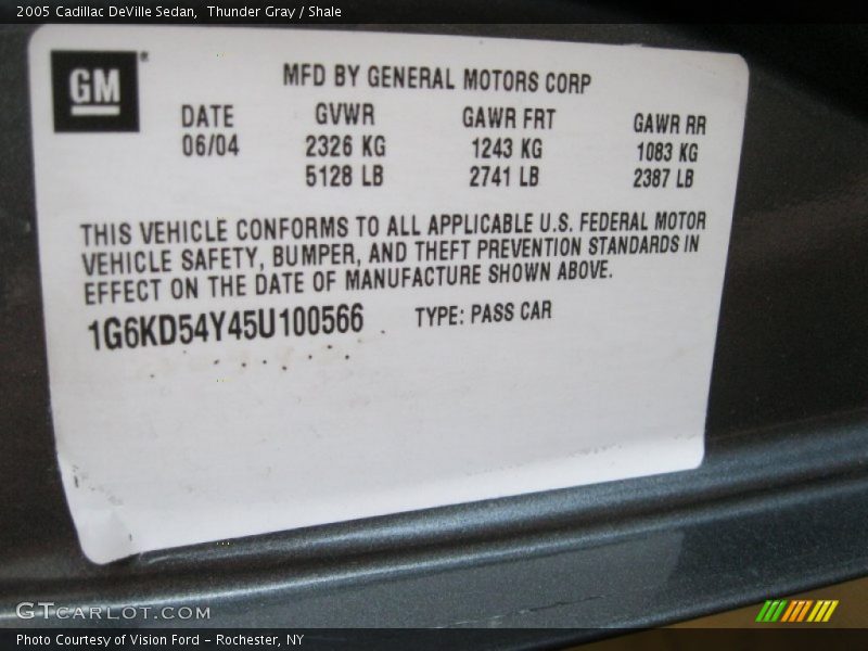 Thunder Gray / Shale 2005 Cadillac DeVille Sedan