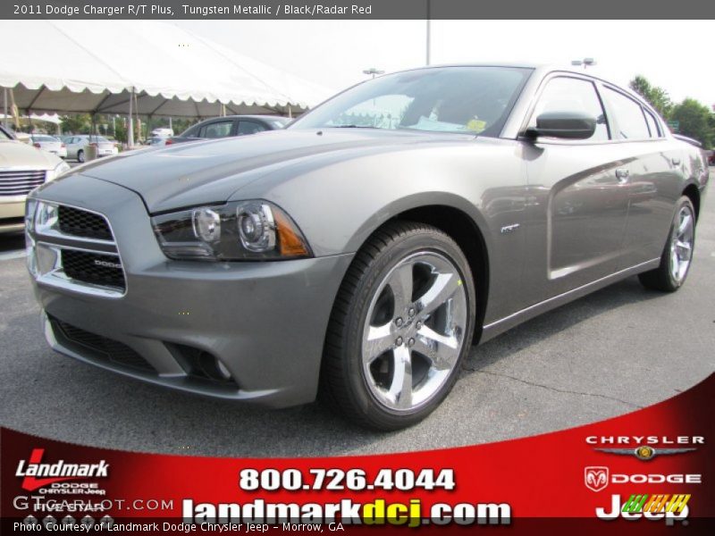 Tungsten Metallic / Black/Radar Red 2011 Dodge Charger R/T Plus