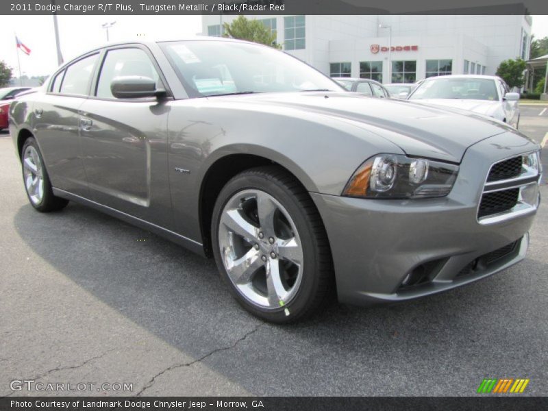 Tungsten Metallic / Black/Radar Red 2011 Dodge Charger R/T Plus