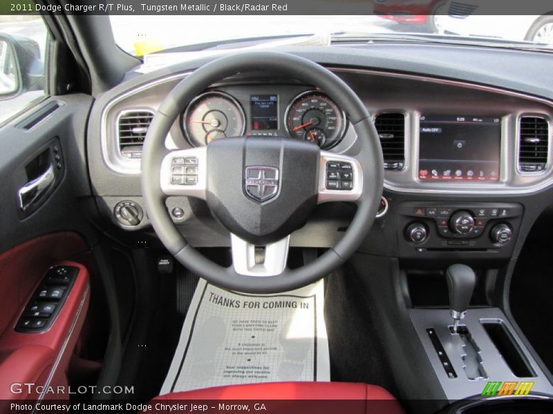 Tungsten Metallic / Black/Radar Red 2011 Dodge Charger R/T Plus