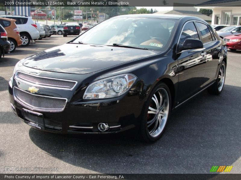Black Granite Metallic / Ebony/Brick 2009 Chevrolet Malibu LTZ Sedan
