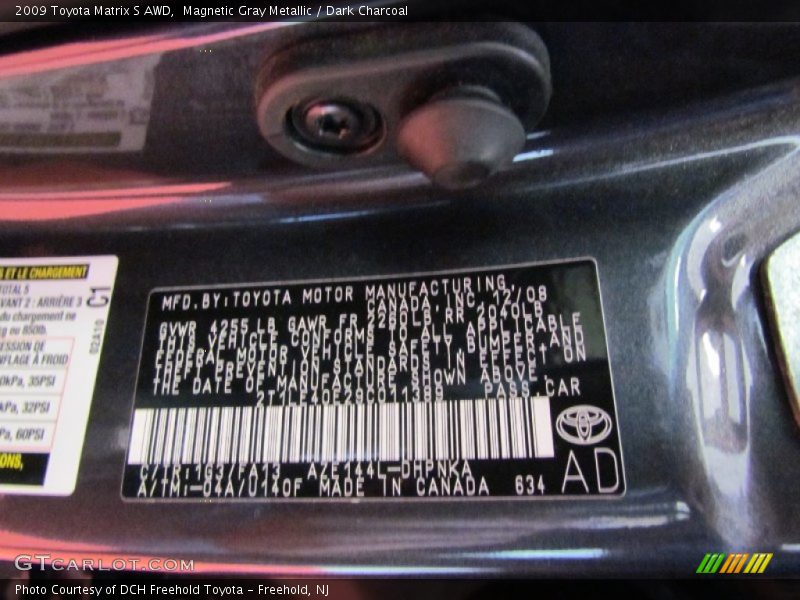 Magnetic Gray Metallic / Dark Charcoal 2009 Toyota Matrix S AWD