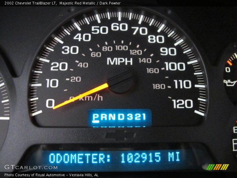 Majestic Red Metallic / Dark Pewter 2002 Chevrolet TrailBlazer LT
