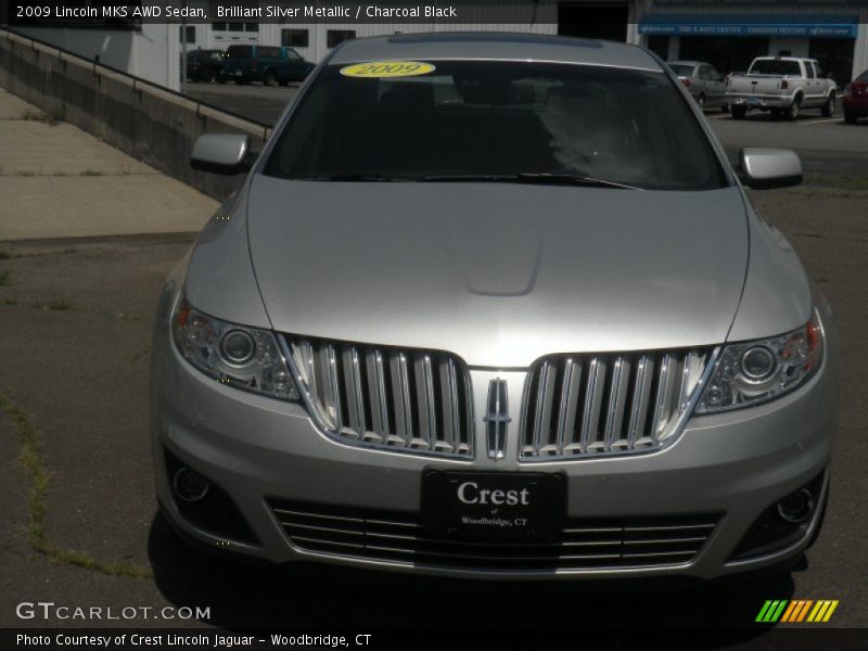 Brilliant Silver Metallic / Charcoal Black 2009 Lincoln MKS AWD Sedan