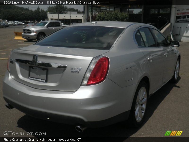 Brilliant Silver Metallic / Charcoal Black 2009 Lincoln MKS AWD Sedan