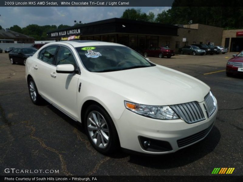 White Chocolate Tri-Coat / Light Camel 2009 Lincoln MKS AWD Sedan