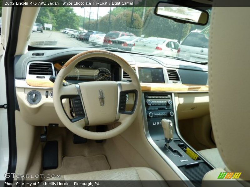 White Chocolate Tri-Coat / Light Camel 2009 Lincoln MKS AWD Sedan