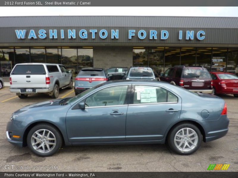 Steel Blue Metallic / Camel 2012 Ford Fusion SEL
