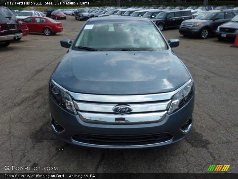 Steel Blue Metallic / Camel 2012 Ford Fusion SEL