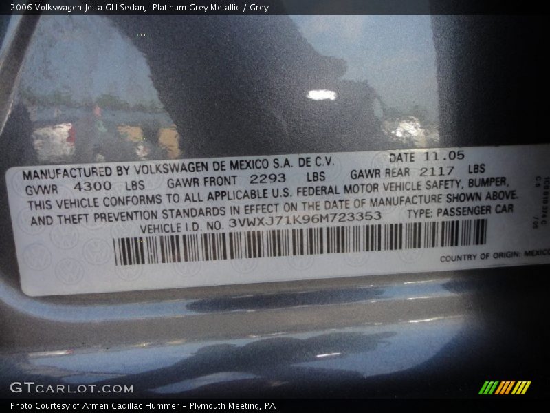Platinum Grey Metallic / Grey 2006 Volkswagen Jetta GLI Sedan