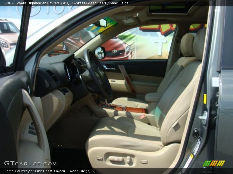 Cypress Green Pearl / Sand Beige 2009 Toyota Highlander Limited 4WD
