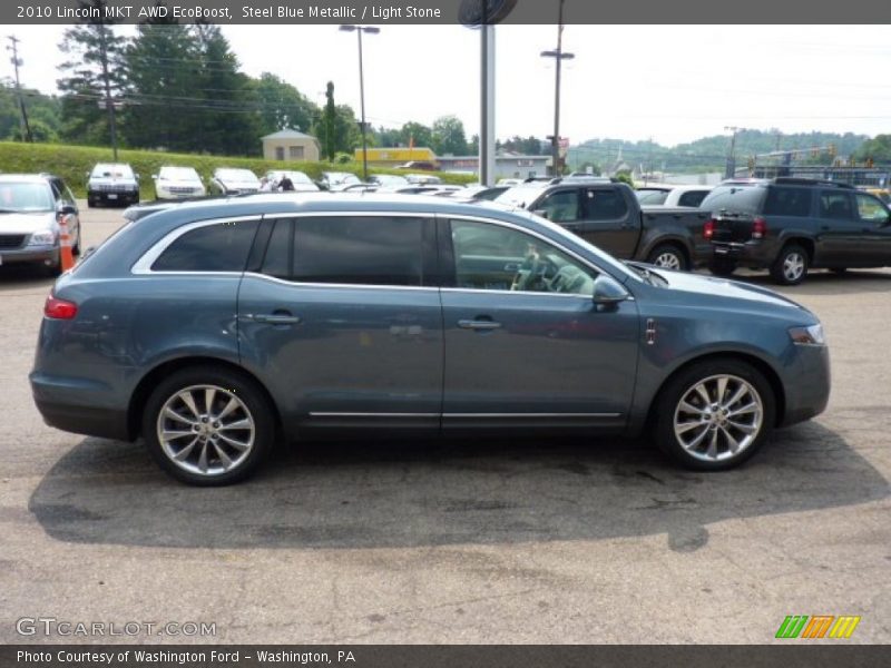 Steel Blue Metallic / Light Stone 2010 Lincoln MKT AWD EcoBoost