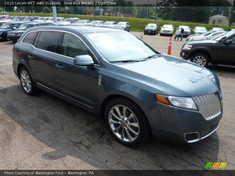 Steel Blue Metallic / Light Stone 2010 Lincoln MKT AWD EcoBoost