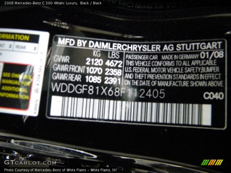 Black / Black 2008 Mercedes-Benz C 300 4Matic Luxury