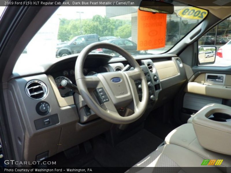 Dark Blue Pearl Metallic / Camel/Tan 2009 Ford F150 XLT Regular Cab 4x4