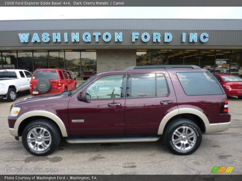 Dark Cherry Metallic / Camel 2008 Ford Explorer Eddie Bauer 4x4