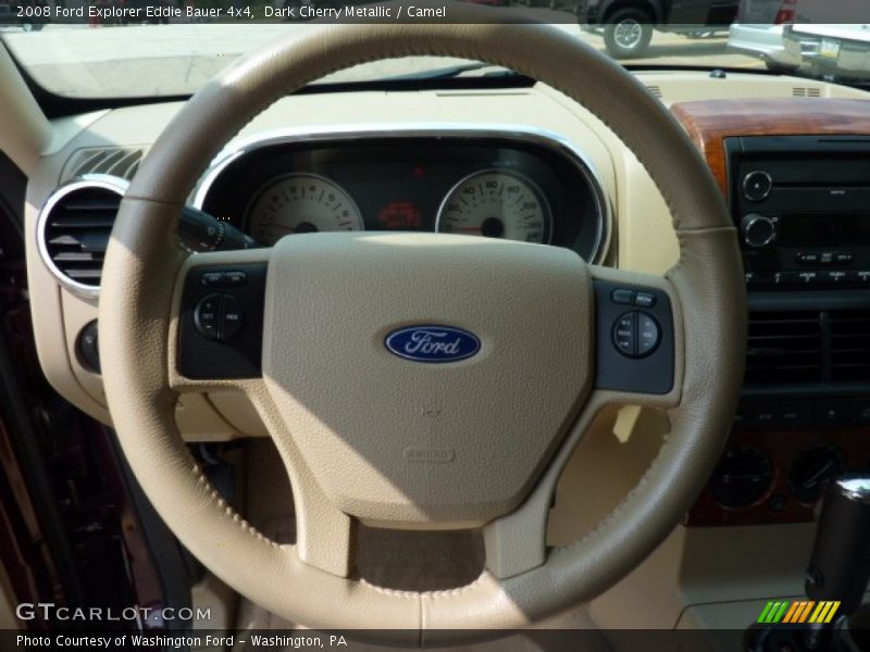 Dark Cherry Metallic / Camel 2008 Ford Explorer Eddie Bauer 4x4