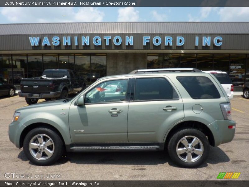 Moss Green / Greystone/Stone 2008 Mercury Mariner V6 Premier 4WD