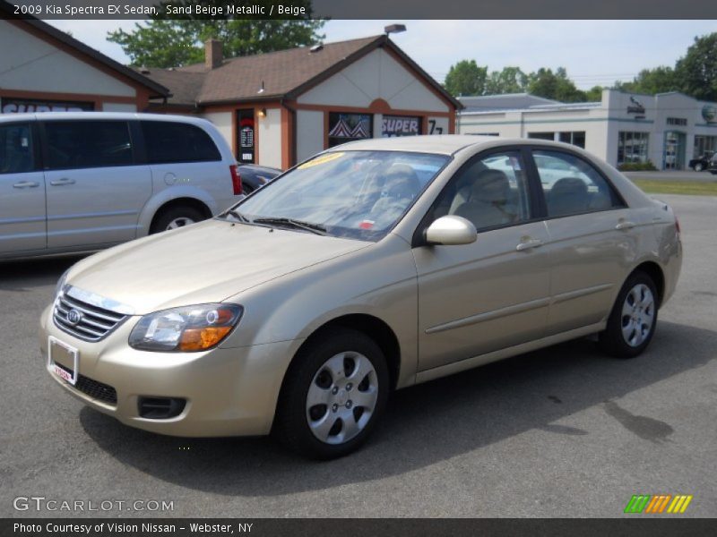 Sand Beige Metallic / Beige 2009 Kia Spectra EX Sedan