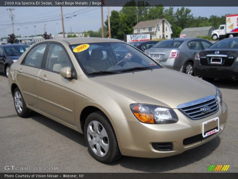 Sand Beige Metallic / Beige 2009 Kia Spectra EX Sedan