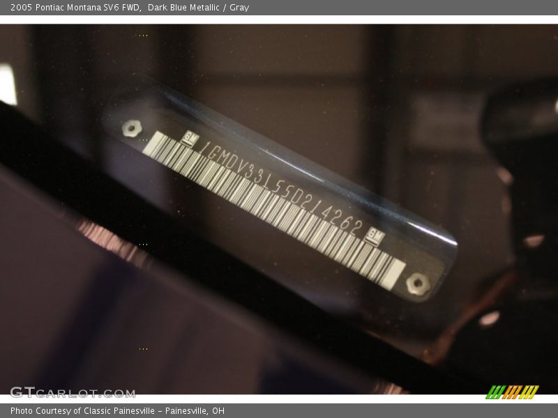 Dark Blue Metallic / Gray 2005 Pontiac Montana SV6 FWD