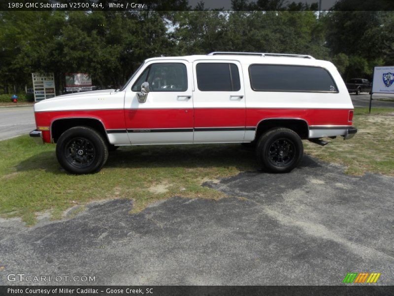 White / Gray 1989 GMC Suburban V2500 4x4