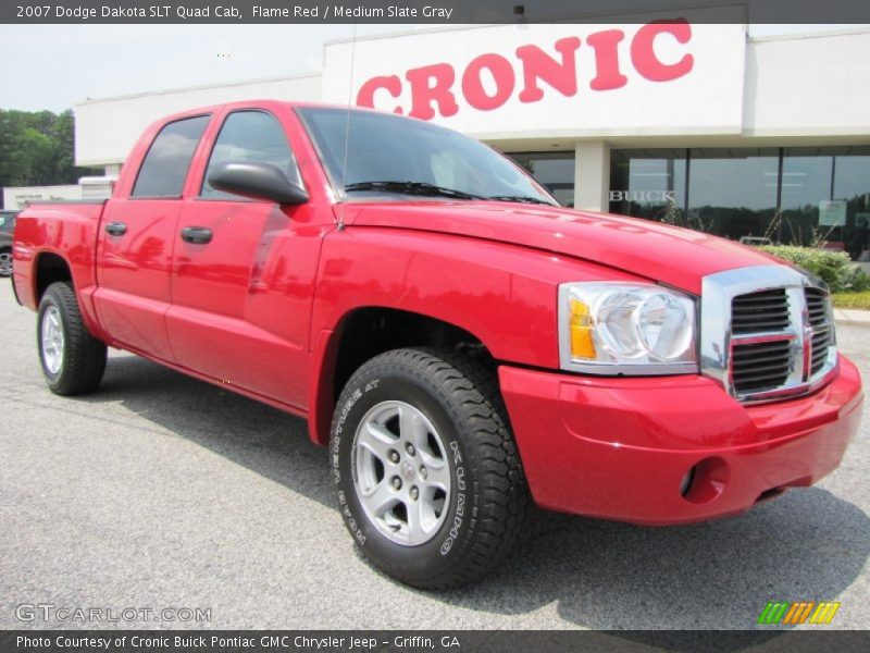 Flame Red / Medium Slate Gray 2007 Dodge Dakota SLT Quad Cab