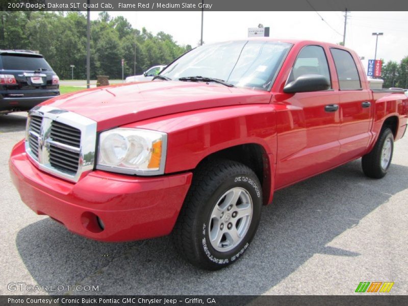 Flame Red / Medium Slate Gray 2007 Dodge Dakota SLT Quad Cab