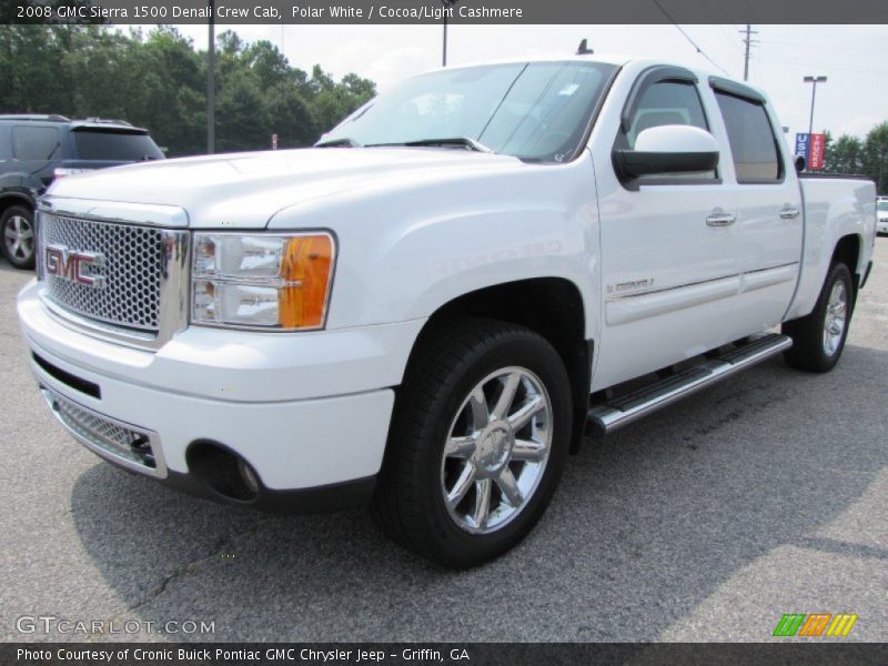 Polar White / Cocoa/Light Cashmere 2008 GMC Sierra 1500 Denali Crew Cab