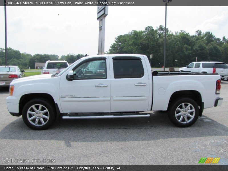Polar White / Cocoa/Light Cashmere 2008 GMC Sierra 1500 Denali Crew Cab
