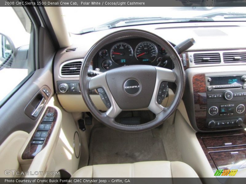 Polar White / Cocoa/Light Cashmere 2008 GMC Sierra 1500 Denali Crew Cab