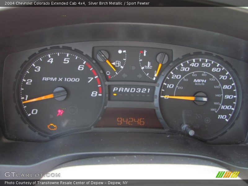 Silver Birch Metallic / Sport Pewter 2004 Chevrolet Colorado Extended Cab 4x4