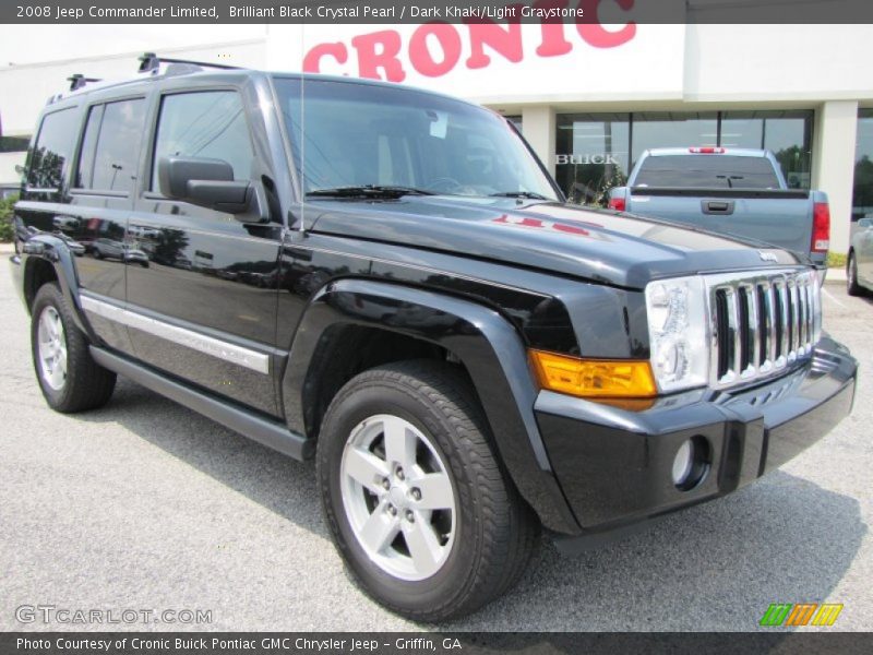 Brilliant Black Crystal Pearl / Dark Khaki/Light Graystone 2008 Jeep Commander Limited