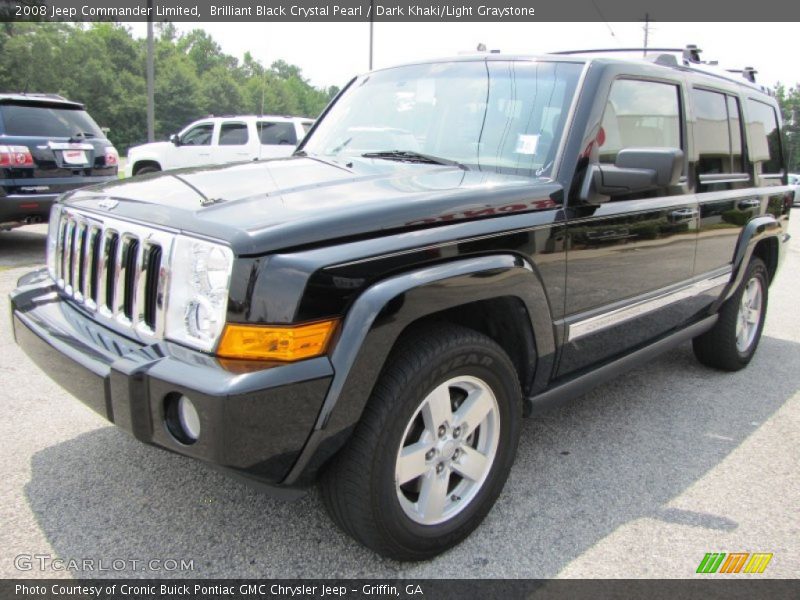 Brilliant Black Crystal Pearl / Dark Khaki/Light Graystone 2008 Jeep Commander Limited