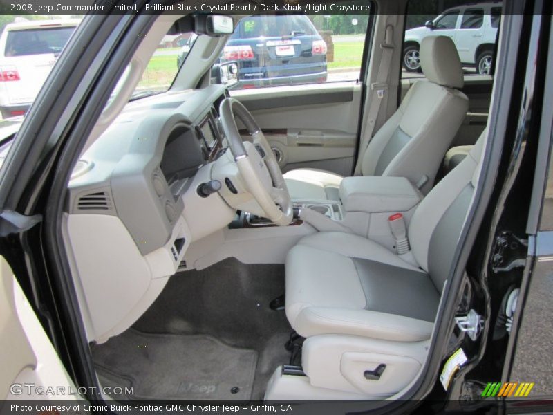 Brilliant Black Crystal Pearl / Dark Khaki/Light Graystone 2008 Jeep Commander Limited