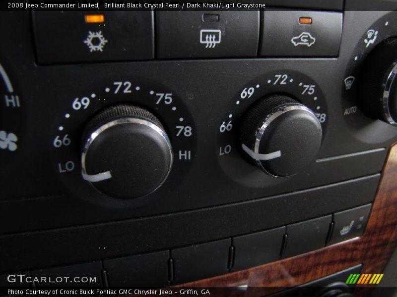 Brilliant Black Crystal Pearl / Dark Khaki/Light Graystone 2008 Jeep Commander Limited