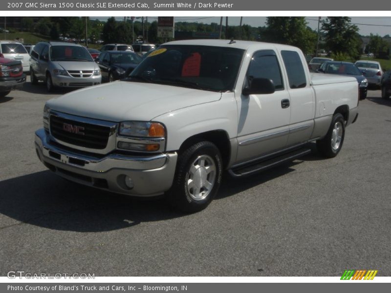 Summit White / Dark Pewter 2007 GMC Sierra 1500 Classic SLE Extended Cab